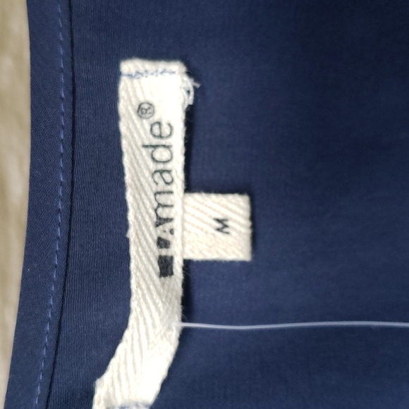 LAmade navy Silk ruched belt Shift Dress Medium NWT - Picture 15 of 16